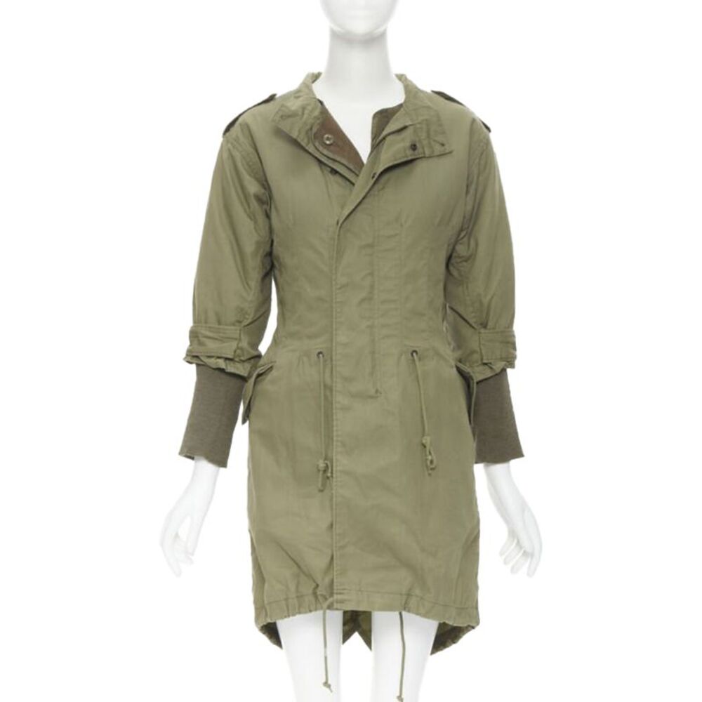 JUNYA WATANABE 2010 green cotton fitted waist fisherman parka coat XS